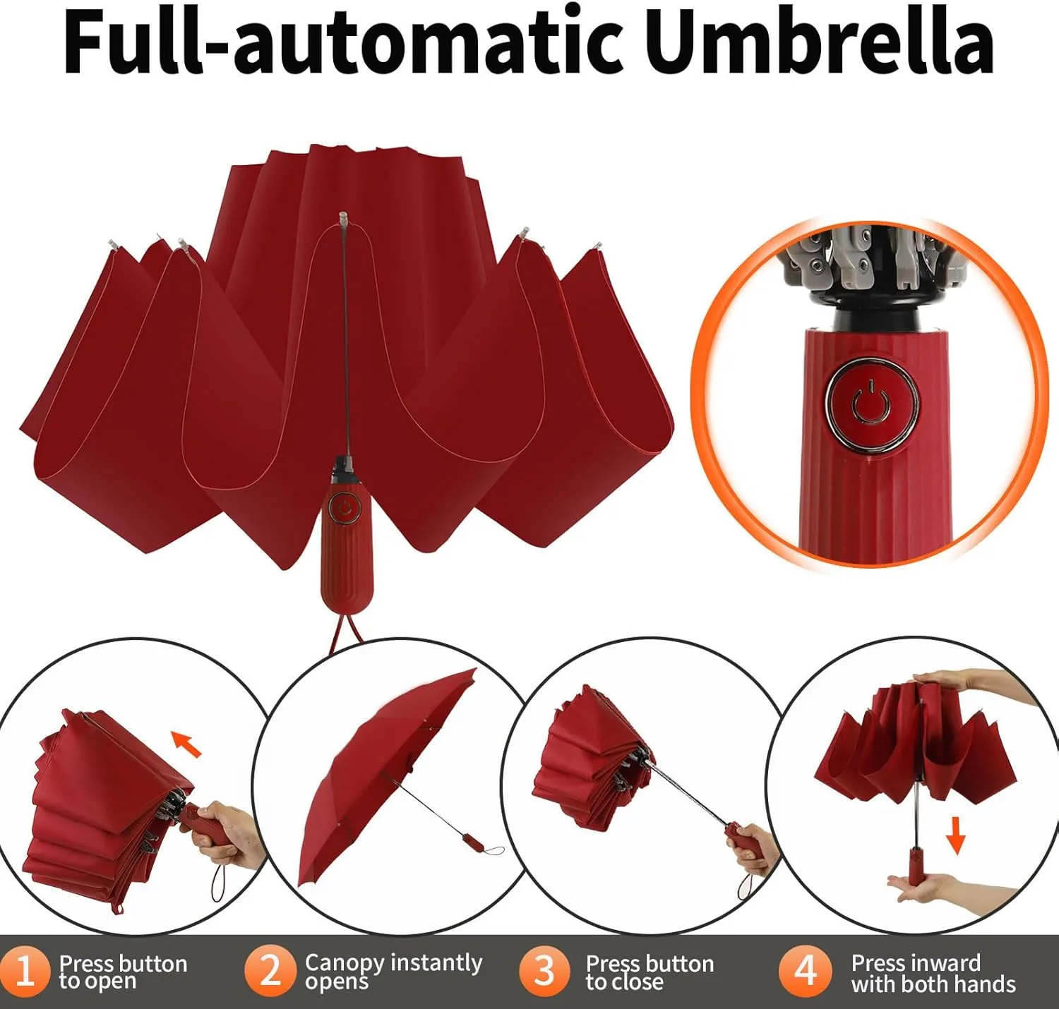 Compact Travel Umbrella Inverted Reverse Umbrellas for Rain & Sun – Small, Portable Windproof, UV Protection Umbrella for Travel, Backpack, Women and Men