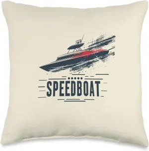 Cool Water Speedboat Costume for funny Captains Throw Pillow