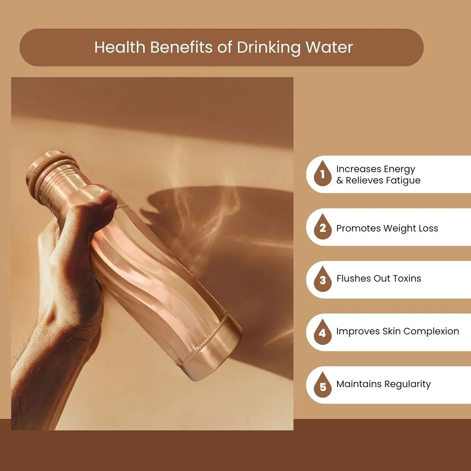 Copper Water Bottle A Leak Proof Ayurvedic Pure Copper Vessel