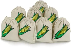 Corn on The Cob Cute Tag Drawstring Gift Bags 8 Sets Pockets DIY Jewelry Storage Pouches Wedding Party, style