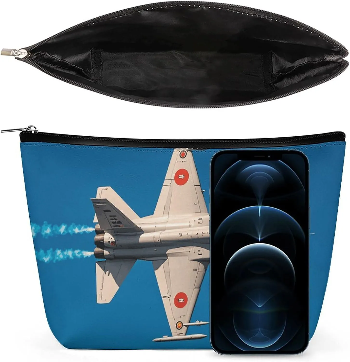 Cosmetic Bag Makeup Bags for Women Portable Makeup Bag Aircraft Fighter Jets Makeup Case Travel Toiletry Bag for Travel Accessories