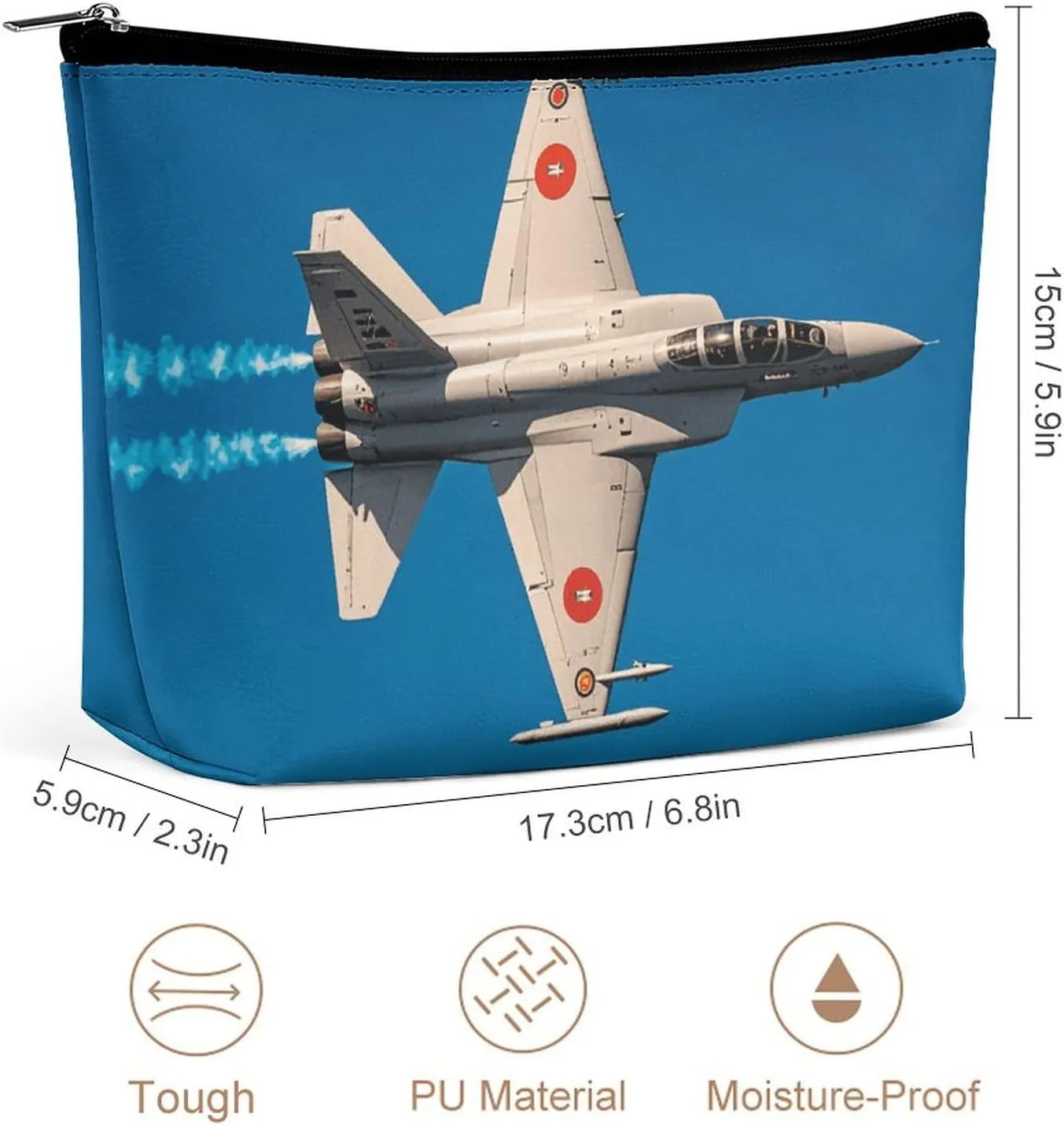 Cosmetic Bag Makeup Bags for Women Portable Makeup Bag Aircraft Fighter Jets Makeup Case Travel Toiletry Bag for Travel Accessories