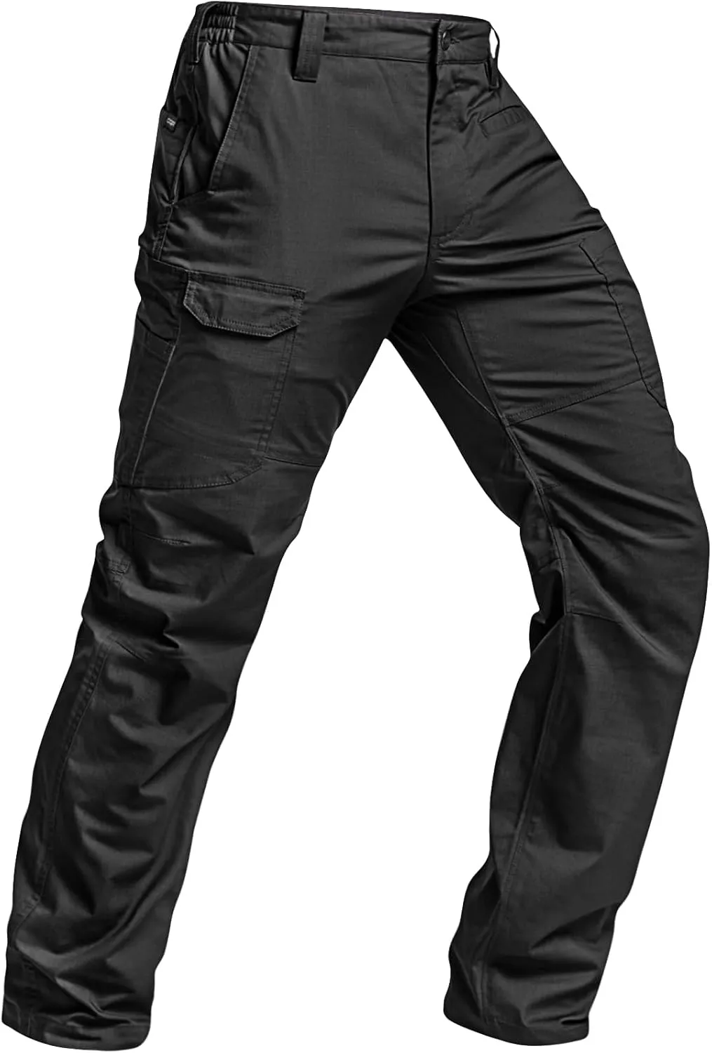 CQR Men's Utility Flex Cargo Pants, Classic-Fit Casual Stretch Work Pants, Water Resistant Lightweight Tactical Hiking Pants