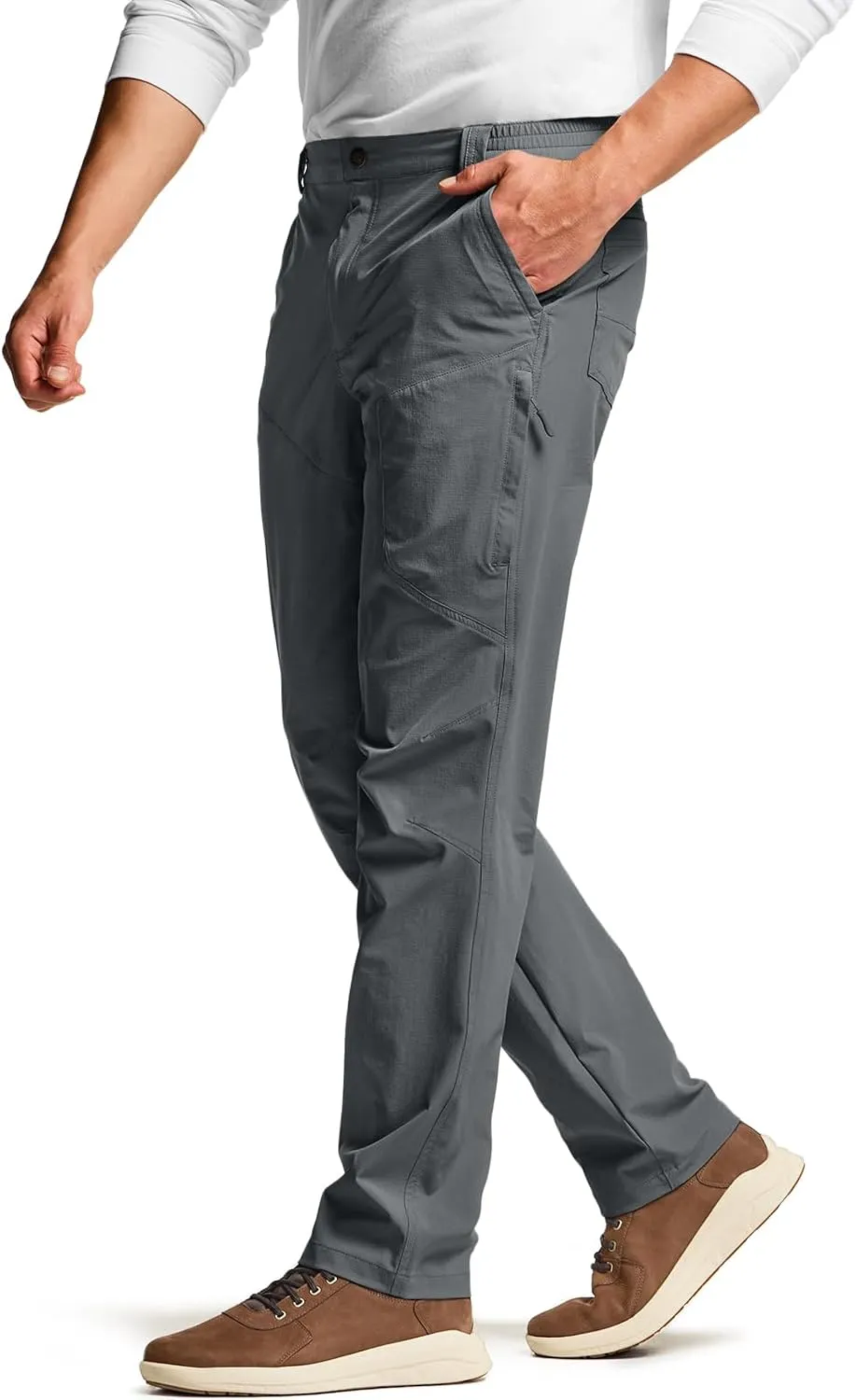 CQR Men's Vent Stretch Pants, Quick Dry Lightweight Casual Cargo Pants, Water Resistant Straight-Fit Utility Work Pants