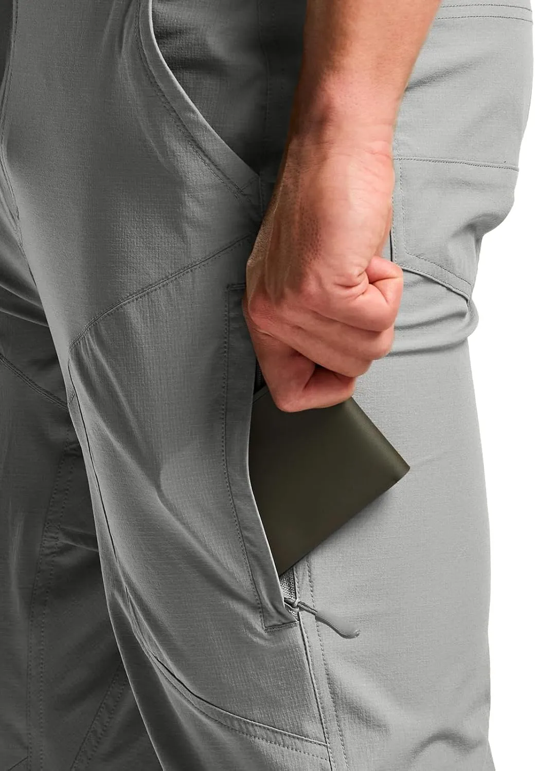 CQR Men's Vent Stretch Pants, Quick Dry Lightweight Casual Cargo Pants, Water Resistant Straight-Fit Utility Work Pants