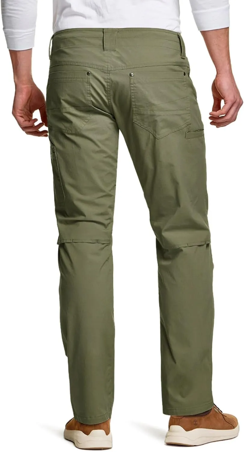 CQR Men's Vent Stretch Pants, Quick Dry Lightweight Casual Cargo Pants, Water Resistant Straight-Fit Utility Work Pants