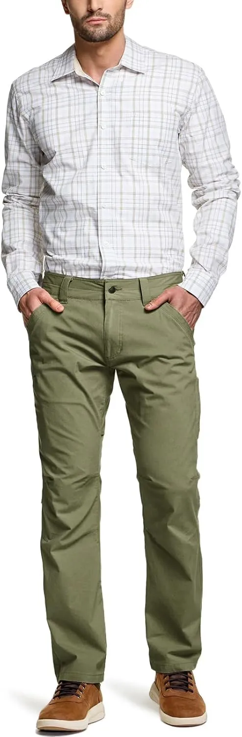 CQR Men's Vent Stretch Pants, Quick Dry Lightweight Casual Cargo Pants, Water Resistant Straight-Fit Utility Work Pants