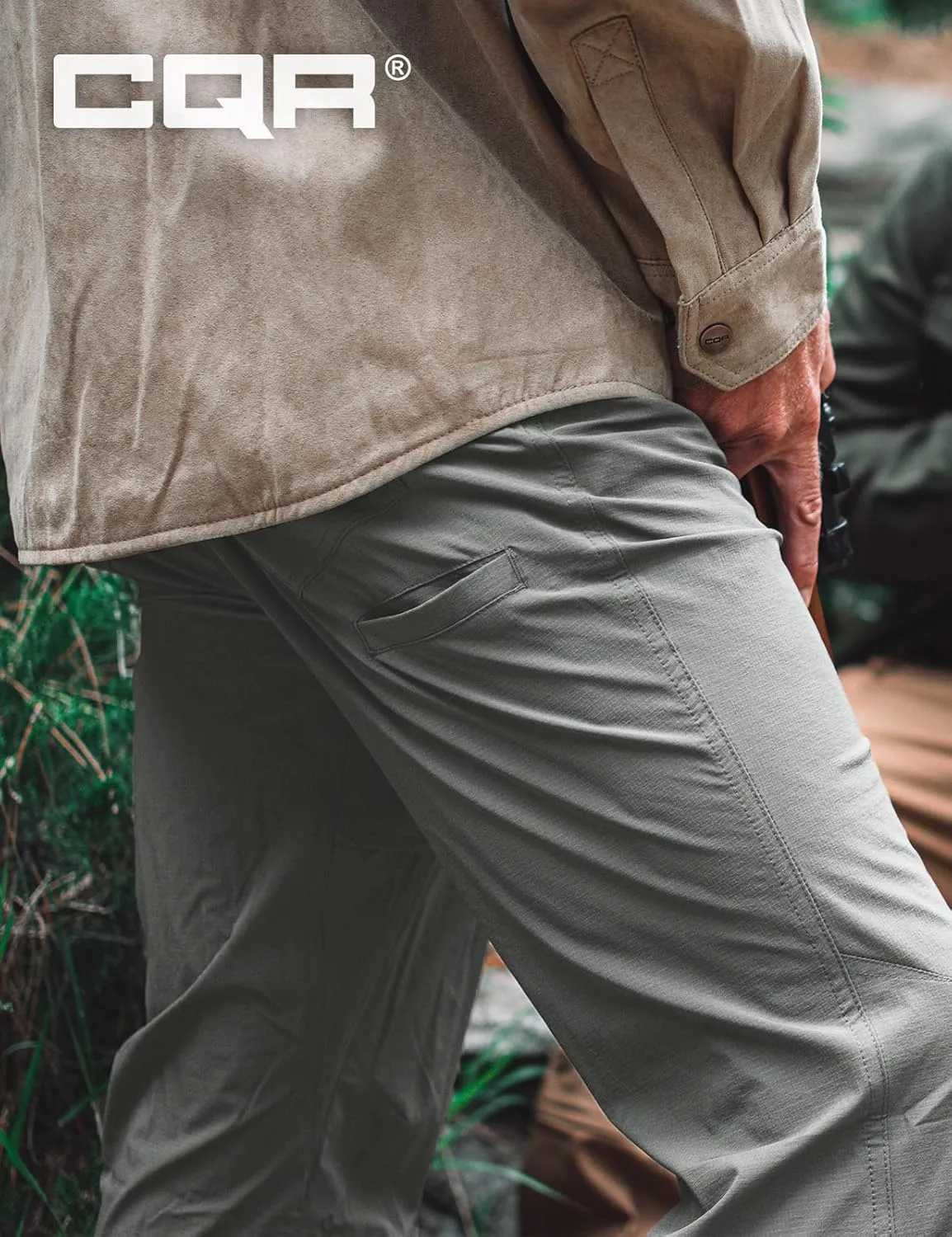 CQR Men's Vent Stretch Pants, Quick Dry Lightweight Casual Cargo Pants, Water Resistant Straight-Fit Utility Work Pants