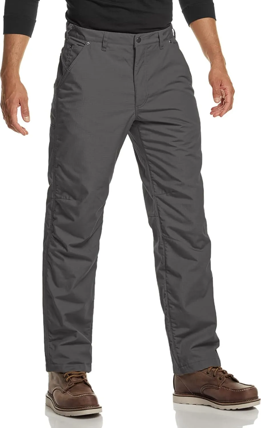 CQR Men's Winter Fleece Lined Pants, Water-Resistant Outdoor Stretch Work Pants, Windproof Casual Pants with Pockets