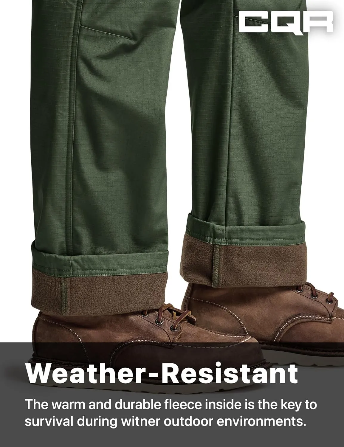 CQR Men's Winter Tactical Cargo Pants, Thermal Fleece Lined Outdoor Snow Ski Hiking Work