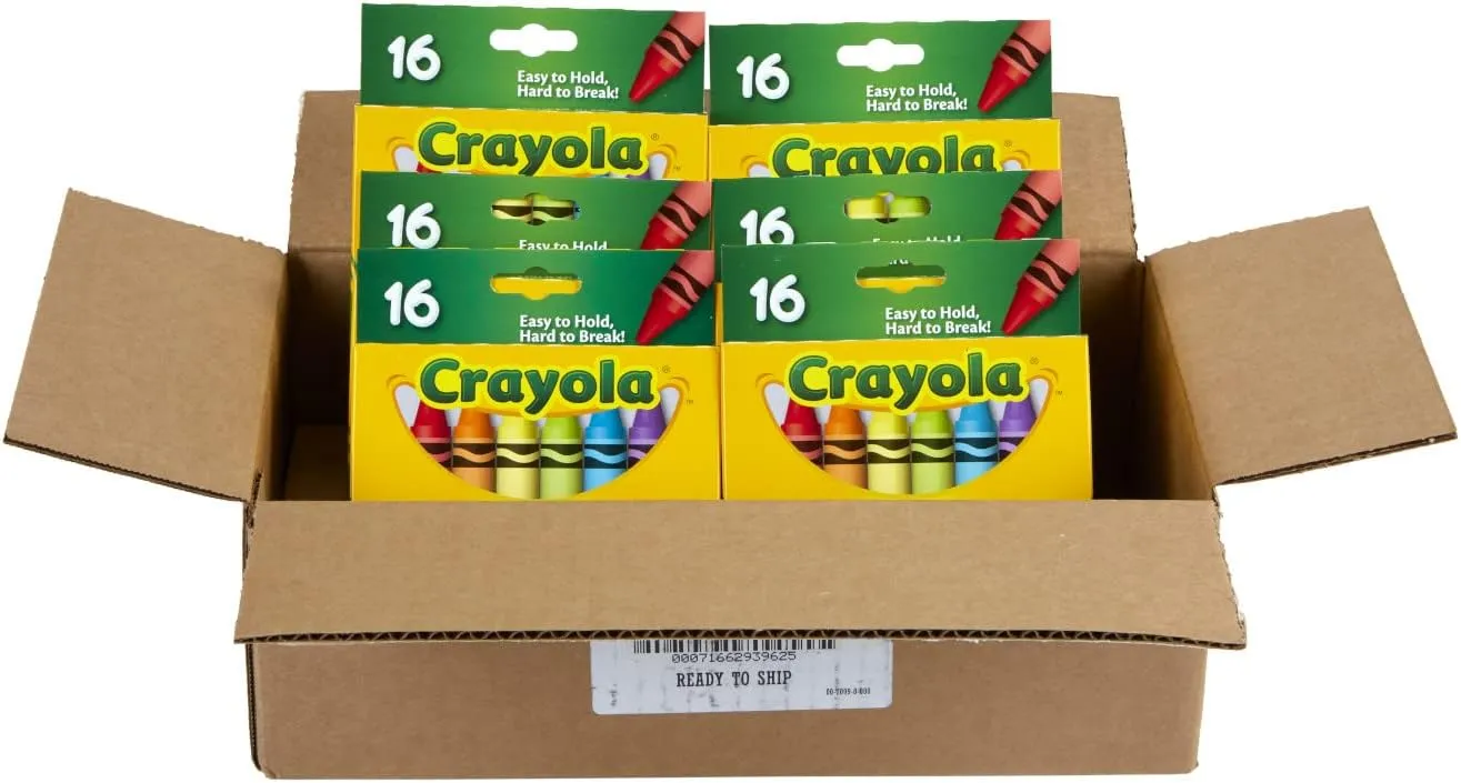 Crayola Jumbo Crayons Bulk, 6 Sets of 16 Large Crayons for Toddlers & Kids, School Supplies, Gifts [Amazon Exclusive]