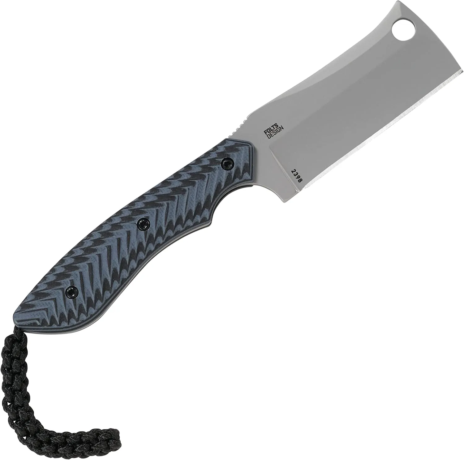 CRKT S.P.E.C. Fixed Blade Knife with Sheath: Compact Bead Blast Cleaver, Textured G10 Handle, Nylon Sheath with Lanyard and Belt Loop Satin Blade / G10 handle / 2398