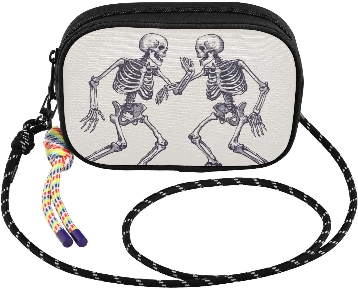 Crossbody Bag Couple Skeletons Dancing for Women Cell Phone Purses Women's Small Shoulder Handbags Wallet Purse with Strap