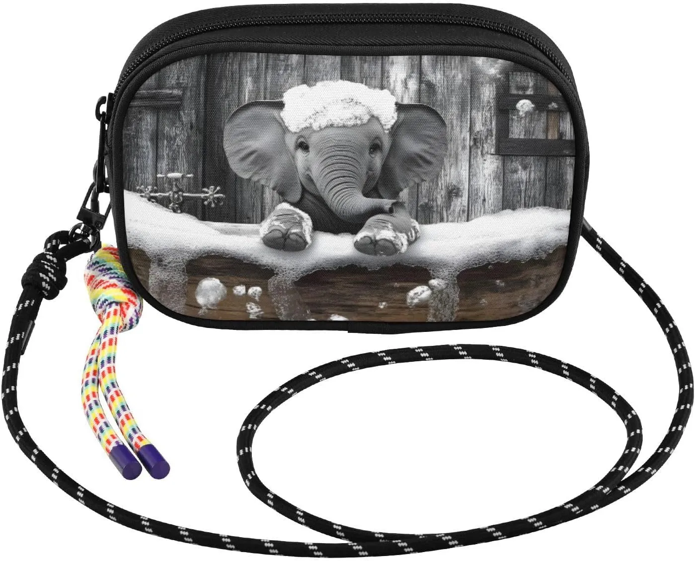 Crossbody Bag Elephant Bathtub Cute for Women Cell Phone Purses Women's Small Shoulder Handbags Wallet Purse with Strap