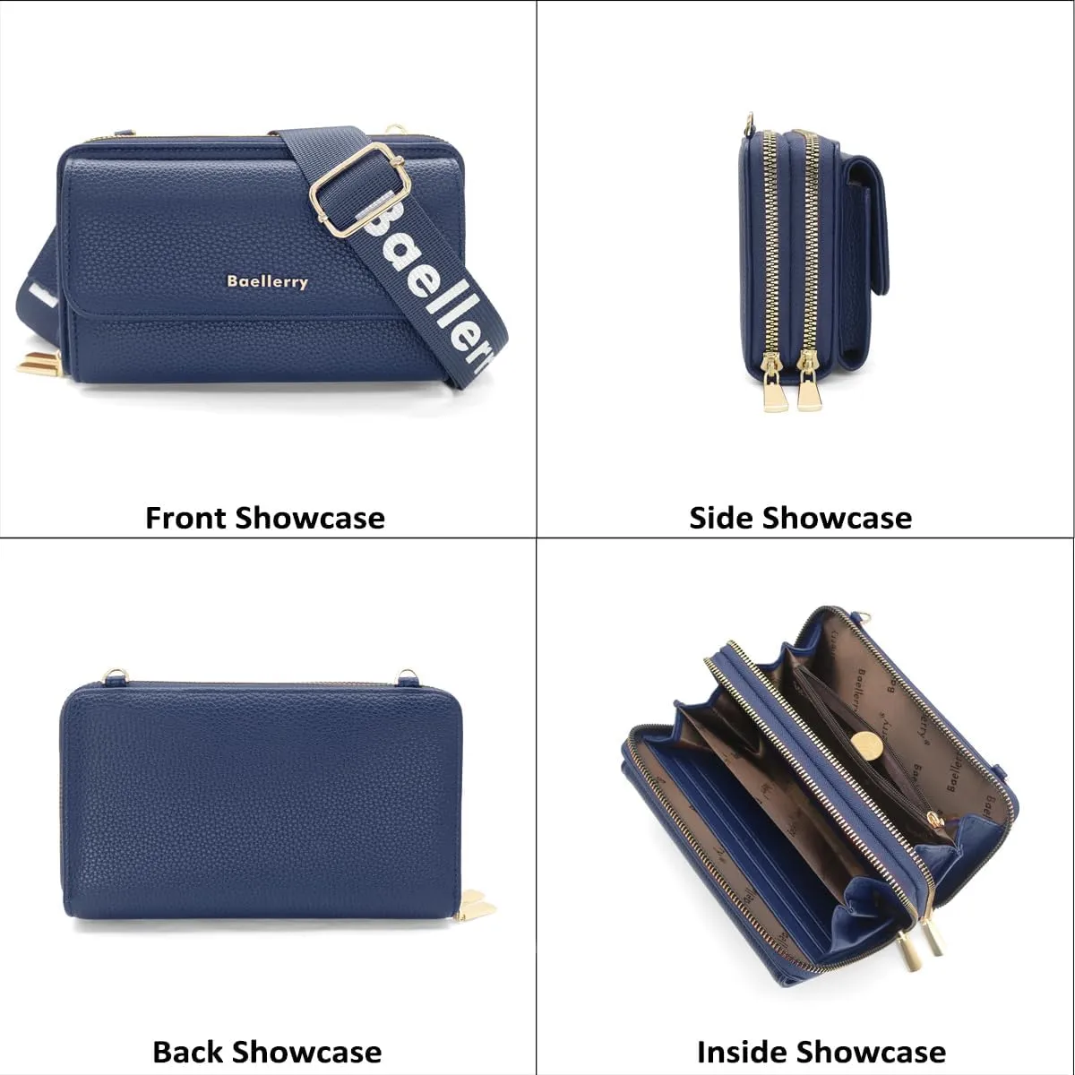 Crossbody Bag for Women Small Shoulder Handbag Leather Cell Phone Purse Wristlet Clutch Wallet with Card Slots