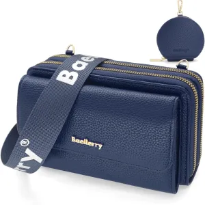 Crossbody Bag for Women Small Shoulder Handbag Leather Cell Phone Purse Wristlet Clutch Wallet with Card Slots