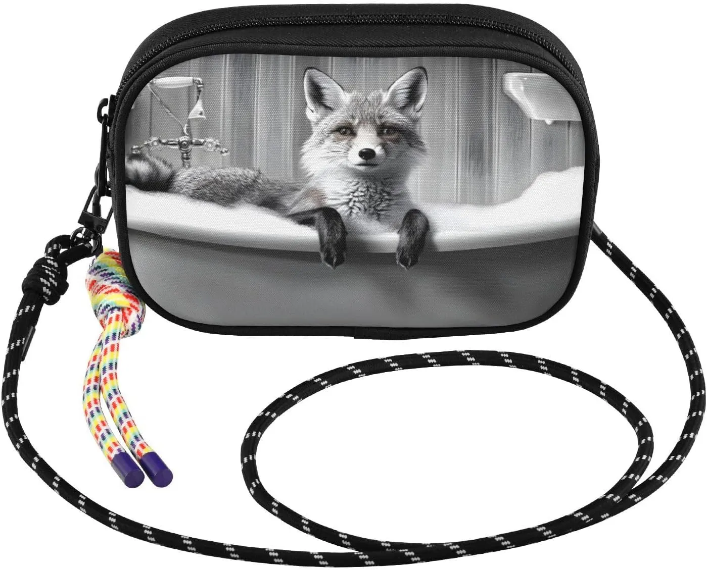 Crossbody Bag Fox Bathtub Funny for Women Cell Phone Purses Women's Small Shoulder Handbags Wallet Purse with Strap