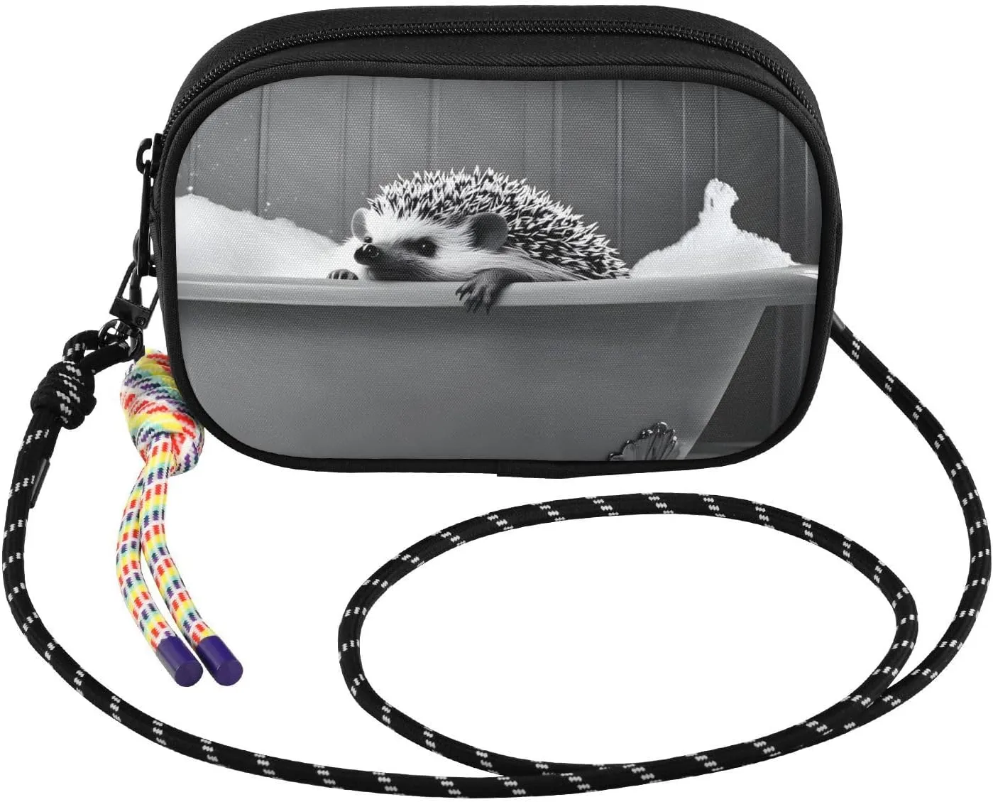 Crossbody Bag Hedgehog Bathtub Funny for Women Cell Phone Purses Women's Small Shoulder Handbags Wallet Purse with Strap