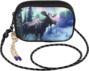 Crossbody Bag Moose Moon Aurora for Women Cell Phone Purses Women's Small Shoulder Handbags Wallet Purse with Strap