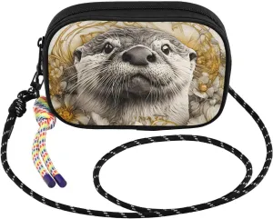 Crossbody Bag Otter Flower for Women Cell Phone Purses Women's Small Shoulder Handbags Wallet Purse with Strap