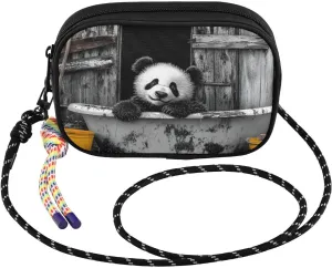 Crossbody Bag Panda Bathtub Wood for Women Cell Phone Purses Women's Small Shoulder Handbags Wallet Purse with Strap