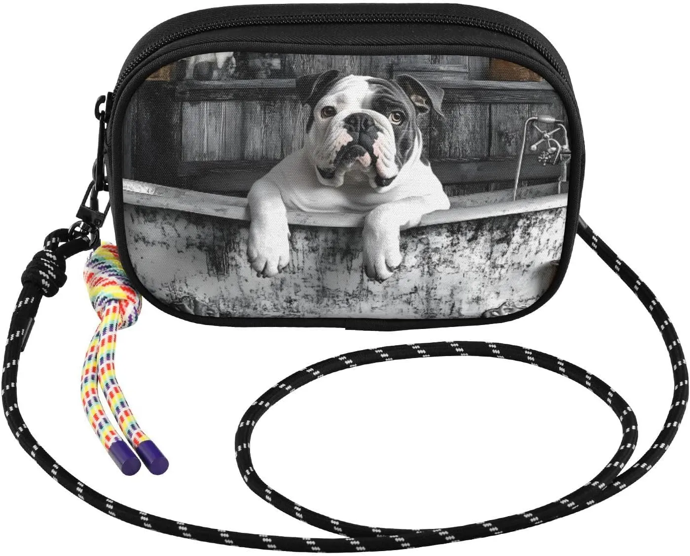 Crossbody Bag Pug Bathtub for Women Cell Phone Purses Women's Small Shoulder Handbags Wallet Purse with Strap