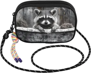 Crossbody Bag Raccoon Wood Bathtub for Women Cell Phone Purses Women's Small Shoulder Handbags Wallet Purse with Strap