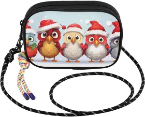 Crossbody Bags for Women Santa Hat Chicks Cell Phone Purses Women's Shoulder Handbag Wallet Purse with Rope Pendant