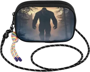 Crossbody Bags for Women Sasquatch Forest Sunrise Cell Phone Purses Women's Shoulder Handbag Wallet Purse with Rope Pendant