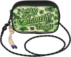 Crossbody Bags for Women Stpatricks Day Clover Green Cell Phone Purses Women's Shoulder Handbag Wallet Purse with Rope Pendant