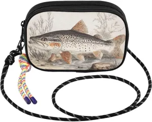Crossbody Bags for Women Vintage Trout Closeup Cell Phone Purses Women's Shoulder Handbag Wallet Purse with Rope Pendant