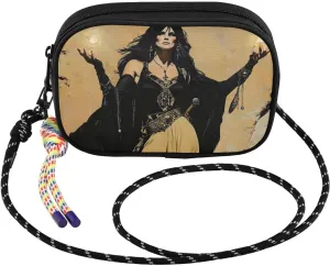 Crossbody Bags for Women Witch Myth Scene Cell Phone Purses Women's Shoulder Handbag Wallet Purse with Rope Pendant