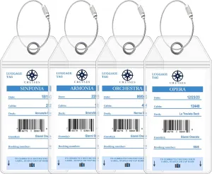 Cruise On MSC Cruise Luggage Tag Holder (4 Pack), Fits All MSC Ships & Tags, Clear, Waterproof, Plastic, Cruise Essentials 2025-2026, Durable Travel Accessories for Secure Bag Identification