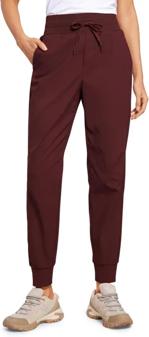 CRZ YOGA Athletic High Waisted Joggers for Women 27.5" - Lightweight Workout Travel Casual Outdoor Hiking Pants with Pockets