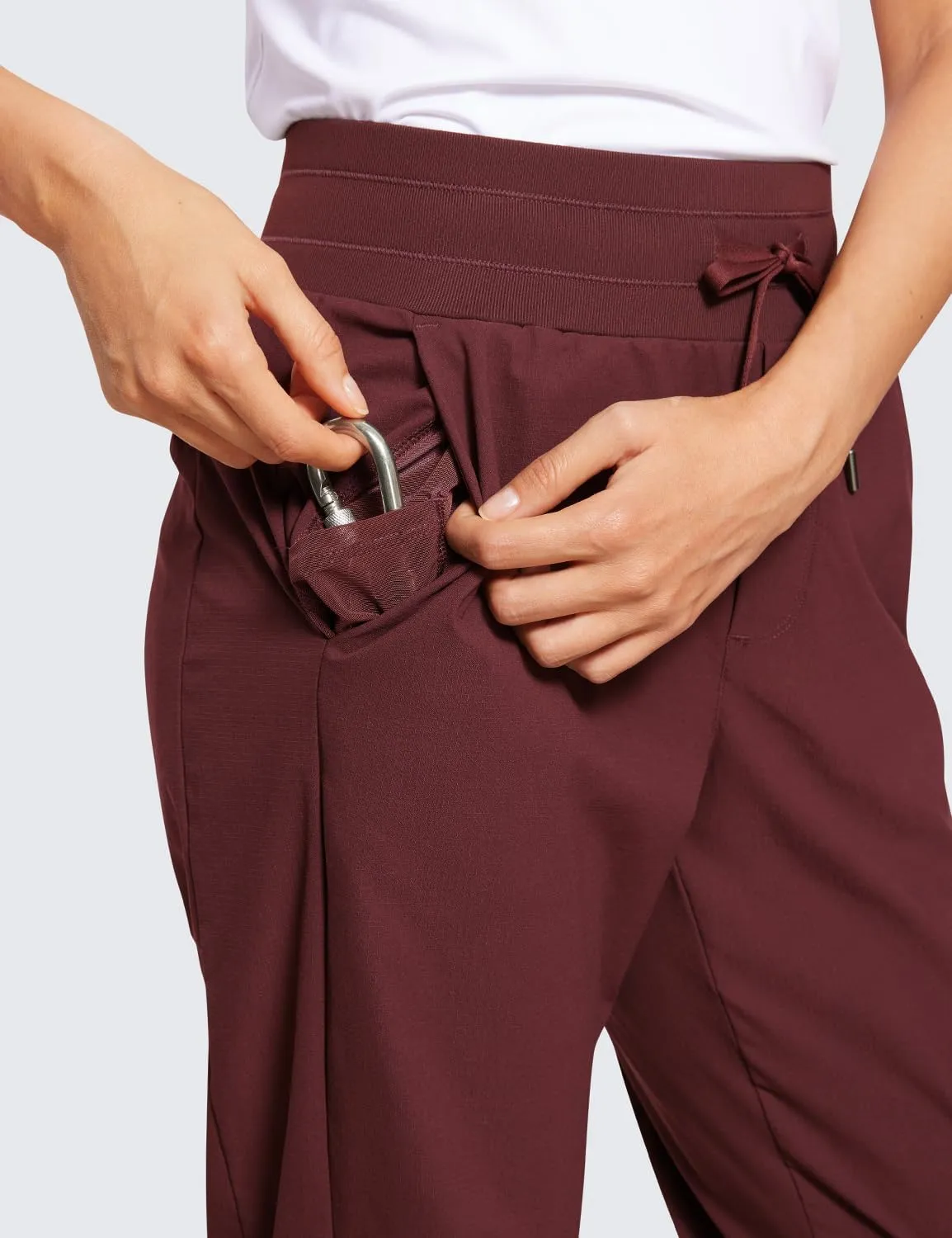 CRZ YOGA Athletic High Waisted Joggers for Women 27.5" - Lightweight Workout Travel Casual Outdoor Hiking Pants with Pockets
