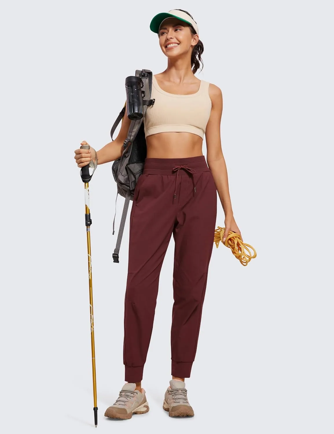 CRZ YOGA Athletic High Waisted Joggers for Women 27.5" - Lightweight Workout Travel Casual Outdoor Hiking Pants with Pockets