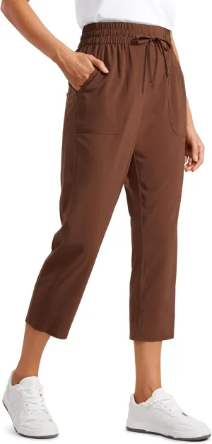 CRZ YOGA Lightweight Capri for Women 23" Cropped Casual Lounge Work Athletic Travel Pants with Pockets Quick Dry Summer