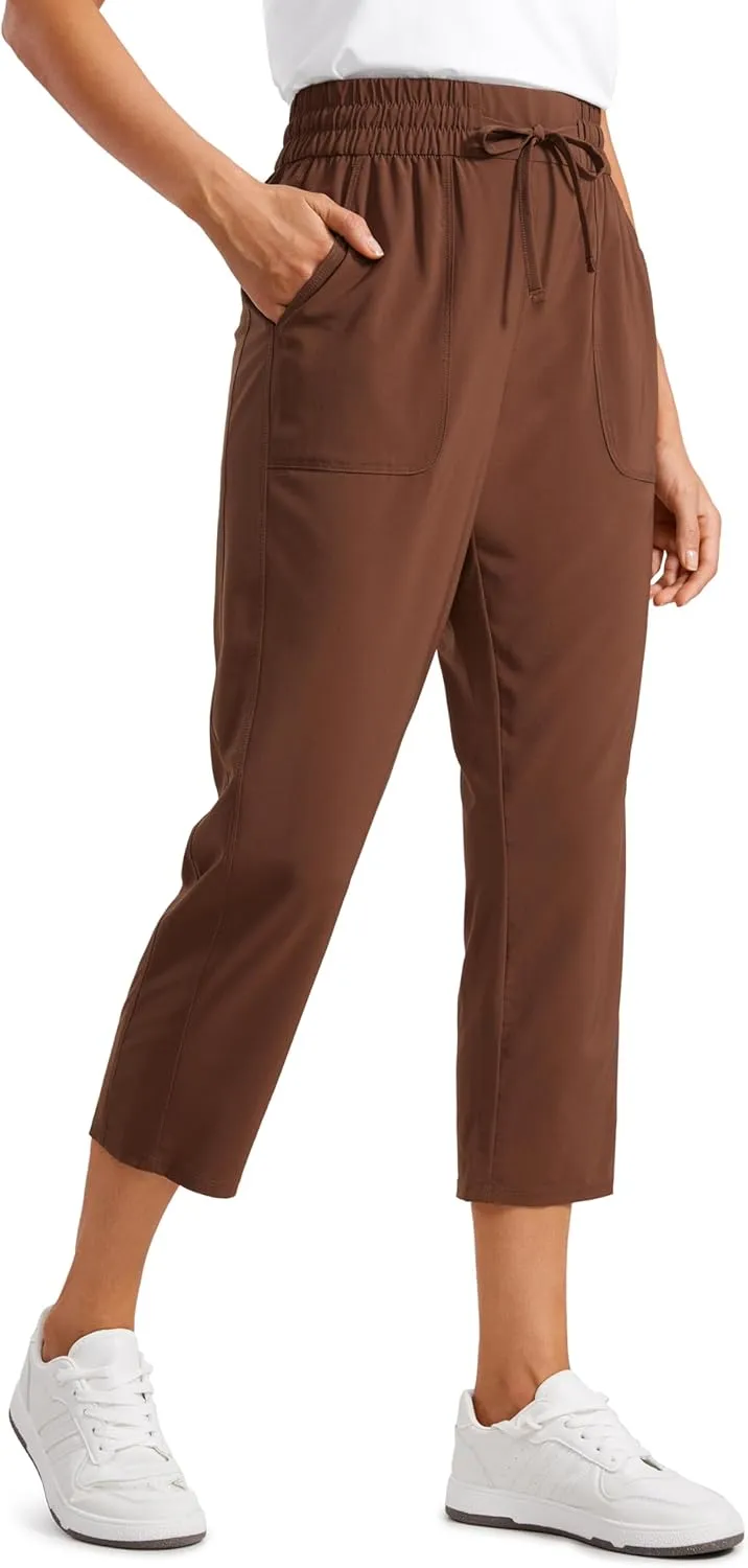CRZ YOGA Lightweight Capri for Women 23" Cropped Casual Lounge Work Athletic Travel Pants with Pockets Quick Dry Summer