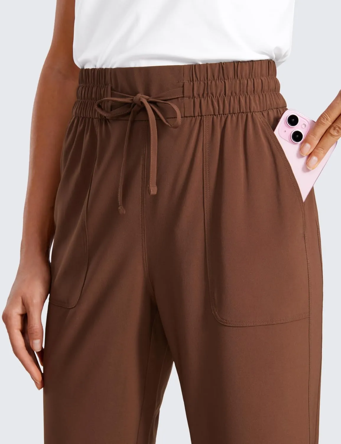 CRZ YOGA Lightweight Capri for Women 23" Cropped Casual Lounge Work Athletic Travel Pants with Pockets Quick Dry Summer