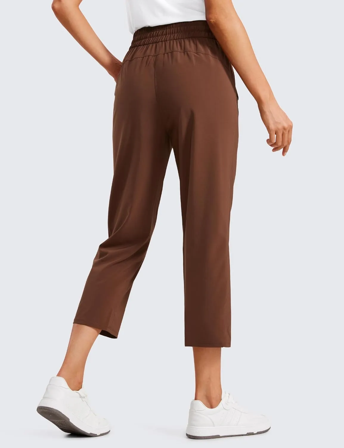 CRZ YOGA Lightweight Capri for Women 23" Cropped Casual Lounge Work Athletic Travel Pants with Pockets Quick Dry Summer