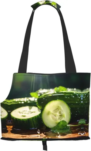 Cucumbers Printed Portable Foldable pet Shoulder Bag, Suitable for Carrying Small Pets