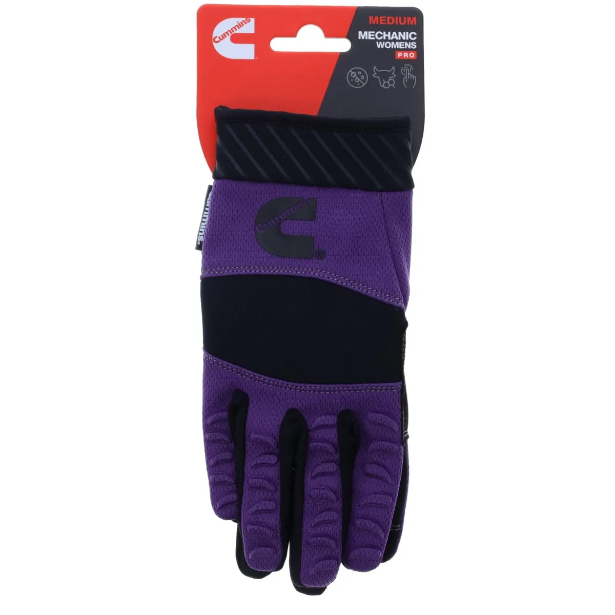 Cummins Womens Mechanic Glove - Anti-Vibration Anti-Abrasion Mechanics Work Gloves All Season All-Purpose, Purple, Medium