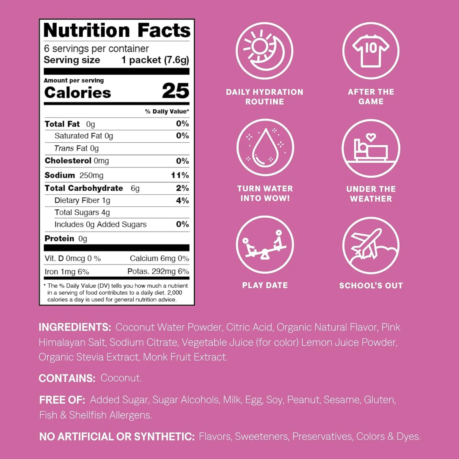Cure Hydration - Kids Electrolyte Drink Mix | Plant-Based Pediatrician Formulated Rehydration | No Added Sugar, Non-GMO, Gluten-Free, No Artificial Flavors, FSA & HSA | 14 Packets - Fruit Punch