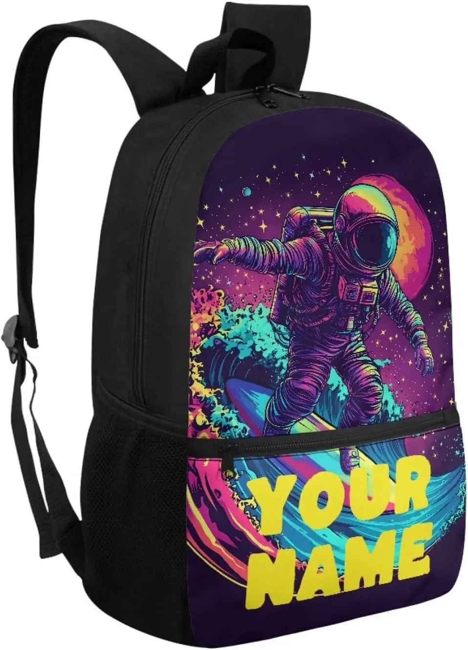 Custom Backpack for Boy, Cool Astronaut Personalized Name Image Laptop Backpack for Men Women, Custom 17In Casual Travel Backpack