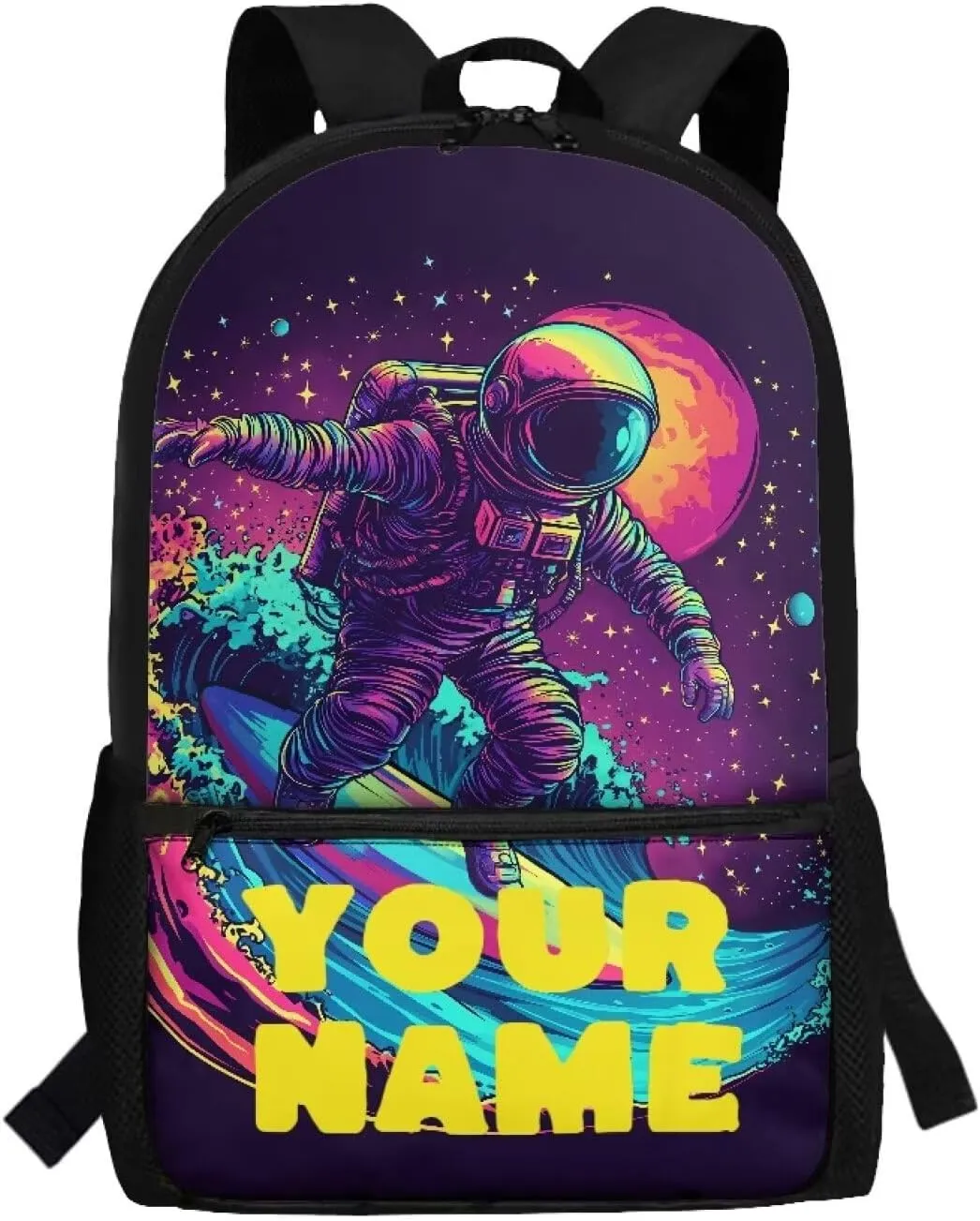 Custom Backpack for Boy, Cool Astronaut Personalized Name Image Laptop Backpack for Men Women, Custom 17In Casual Travel Backpack