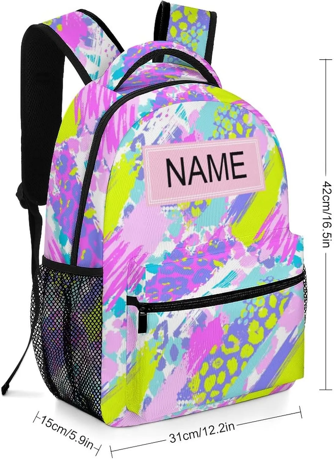 Custom Colorful Tie Dye Backpack Personalized Name Text Backpack Daypacks Customized BookBags School Bag for Student Boys Girls