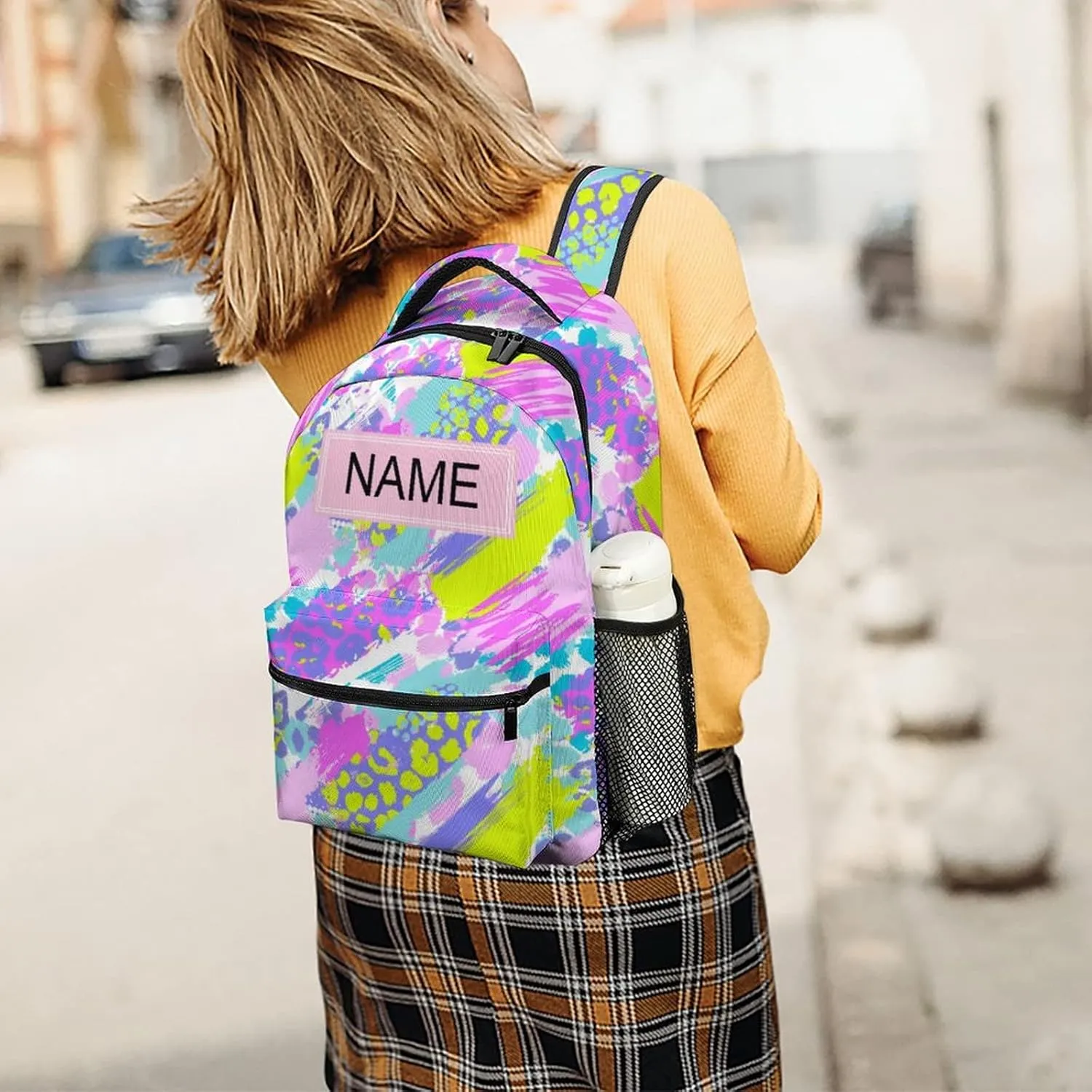 Custom Colorful Tie Dye Backpack Personalized Name Text Backpack Daypacks Customized BookBags School Bag for Student Boys Girls