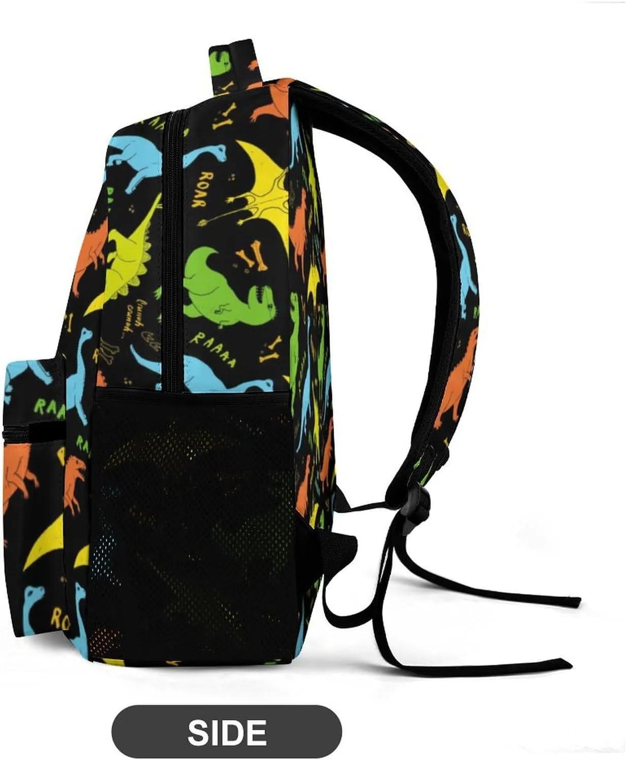 Custom Dinosaur Backpack for Kids Girls Boys School, 16 Inches Cute Jurassic Dinosaurs Theme Bookbag, Adjustable, Lightweight, Large Capacity, Colorful Daily Casual Backpacks