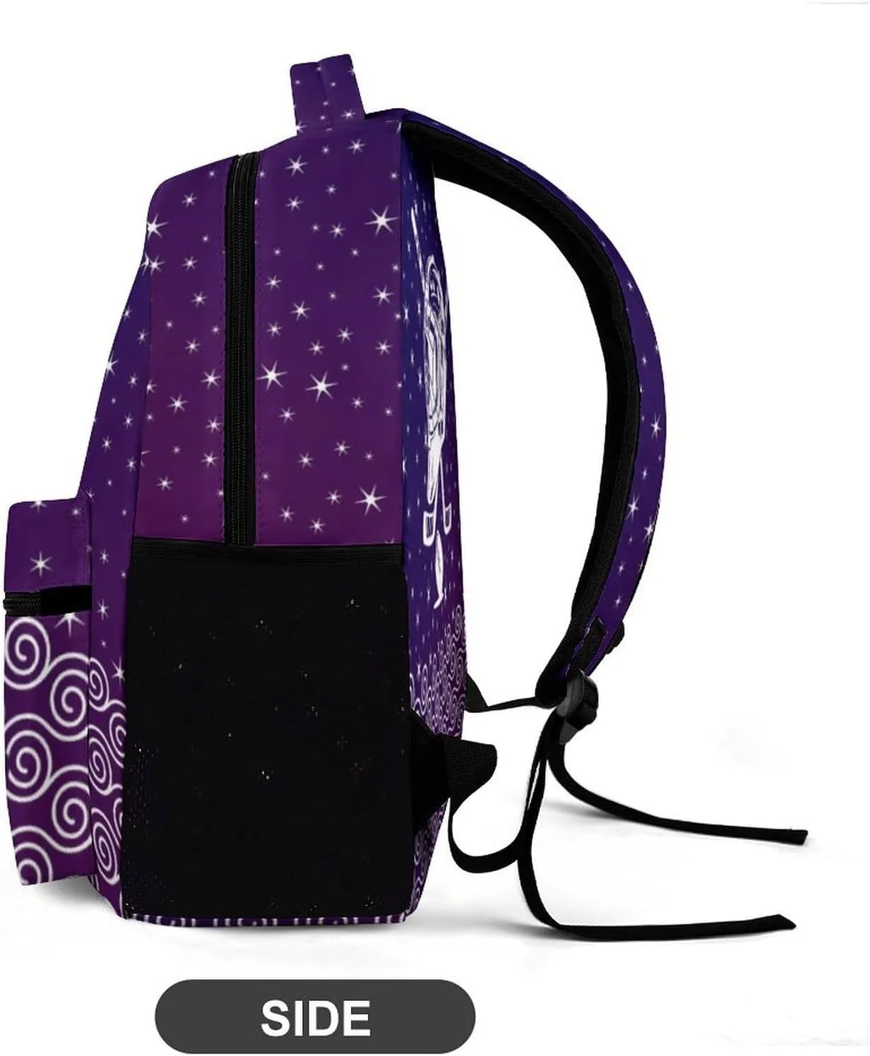 Custom Hockey Backpack for Kids Girls Boys School, 16 Inches Cool Hockey Ball Theme Bookbag, Adjustable, Lightweight, Large Capacity, Colorful Daily Casual Purple Backpacks