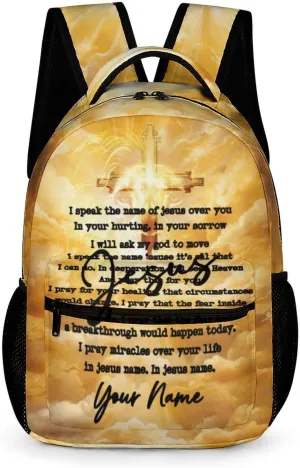 Custom Jesus Catholic Backpack for Kids Girls Boys School, 16 Inches Divine Mercy Theme Bookbag, Adjustable, Lightweight, Large Capacity, Colorful Religious Christian Backpack